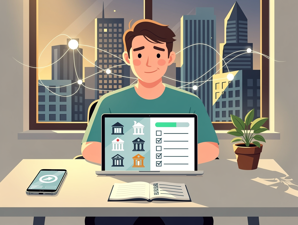 Человек за ноутбуком оформляет онлайн-займ, несмотря на плохую кредитную историю, в современном цифровом окружении.